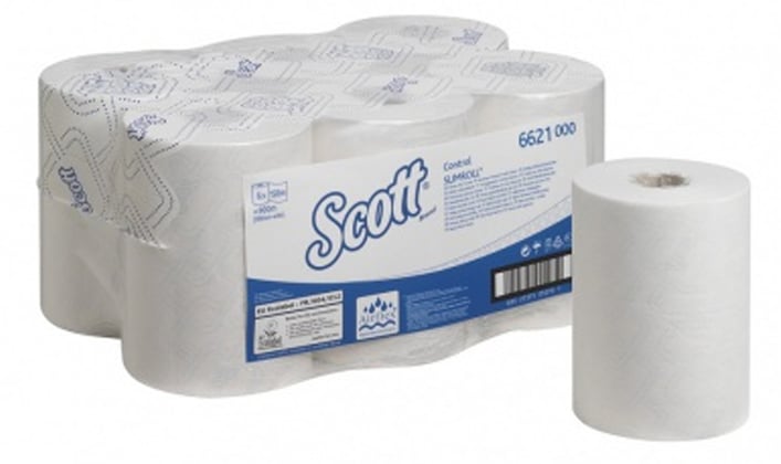 Scott Control handdoekrol 1-laags wit 6 rollen x 150mtr voor slimroll systeem