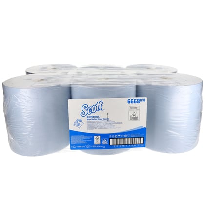 Scott® Controlomatic rolhanddoek 1-lgs 20cmx304mtr 6rol blauw