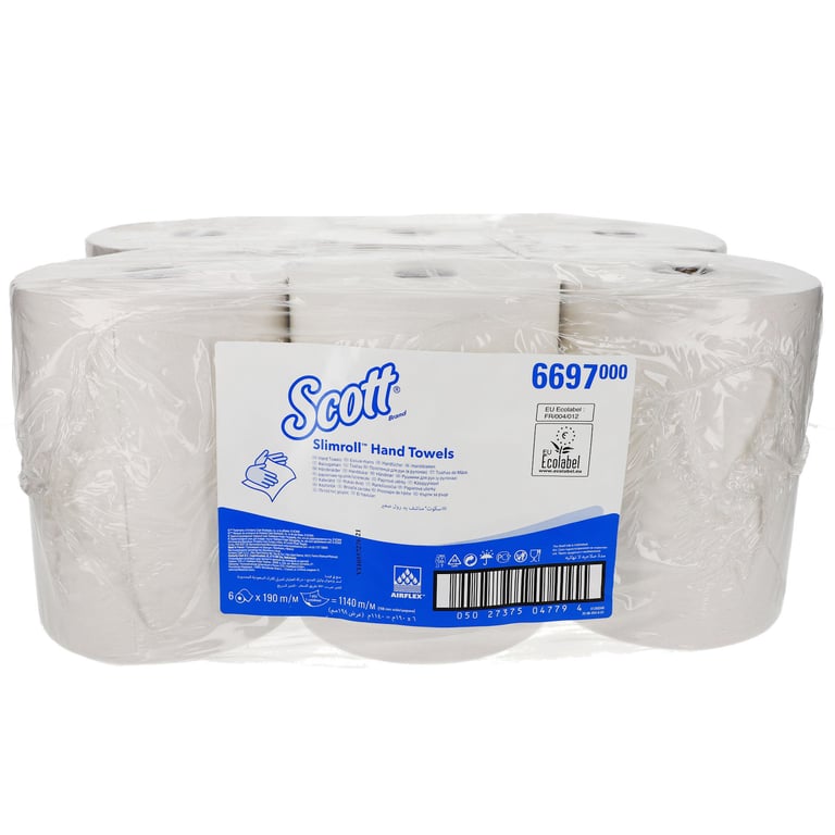 Scott Slimroll handdoeken XL 1lgs wit 6x190mtr