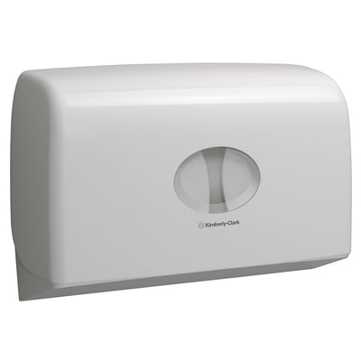 Aquarius toiletpapierdispenser  voor 2 mini jumborollen wit