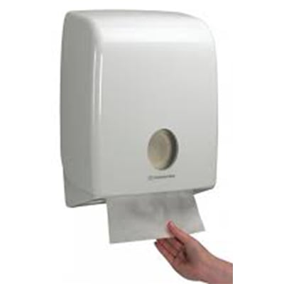 Aquarius handdoekdispenser voor C-vouw gevouwen doeken wit