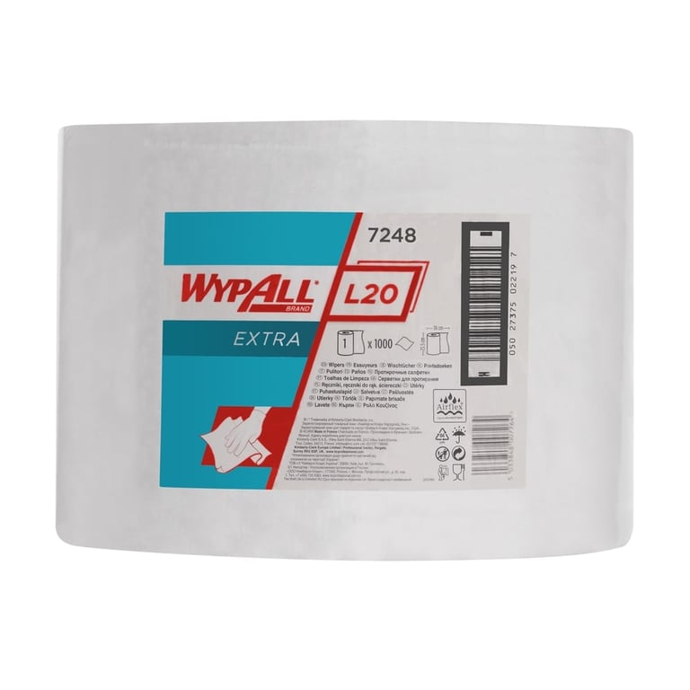 Wypall L20 Airflex poetsdoek wit 2-lgs 1000vel per rol