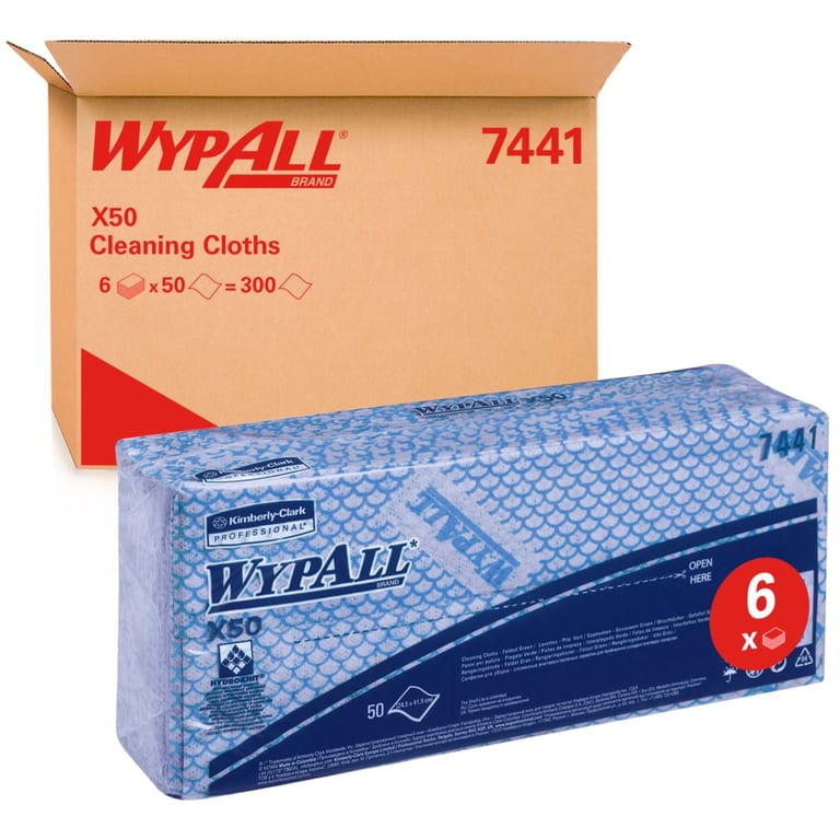 Wypall X50 werkdoeken blauw 6x50st 1-lgs
