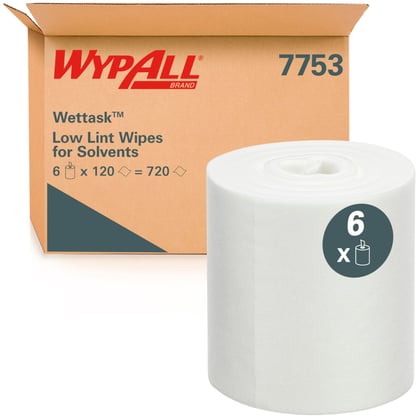 Wypall Wettask pluisarme doekjes 1-lgs 6x120st wit 