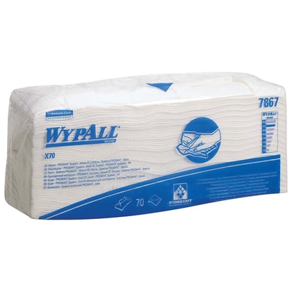 Wypall X70 poetsdoek 1-lgs 38x42cm 6 x 70 doeken wit