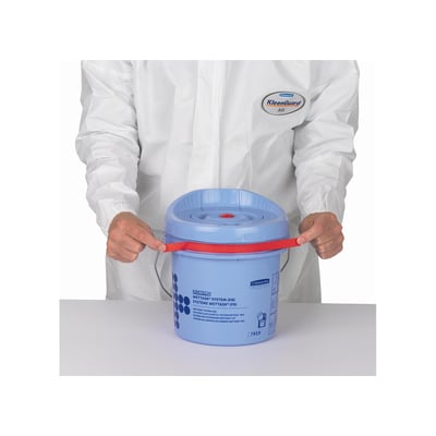 Kimberly-Clark Wettask poetsdoek blauw in dispenser emmer