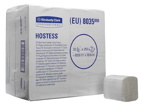 Hostess toilettissue gevouwen 2lgs wit 32x250vel