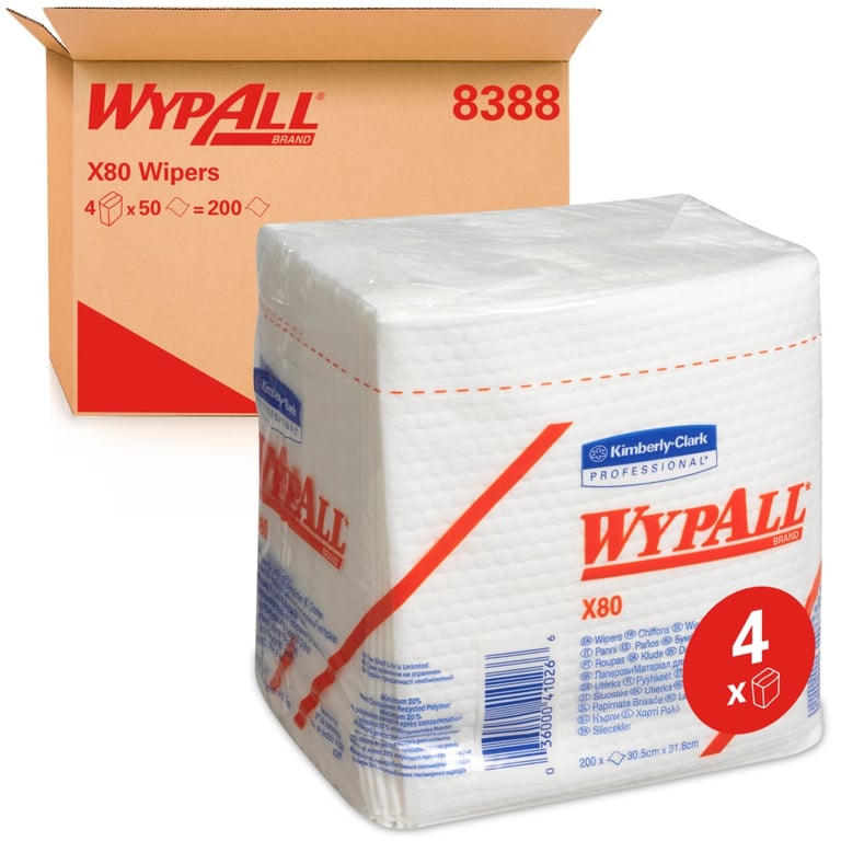 Wypall X80 poetsdoeken wit 1-lgs 4x50st
