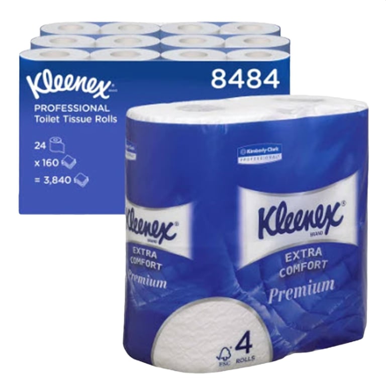 Kleenex toilettissue rollen wit