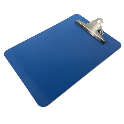 CaluDetect detecteerbaar kunststof klembord A4 blauw met rvs clip
