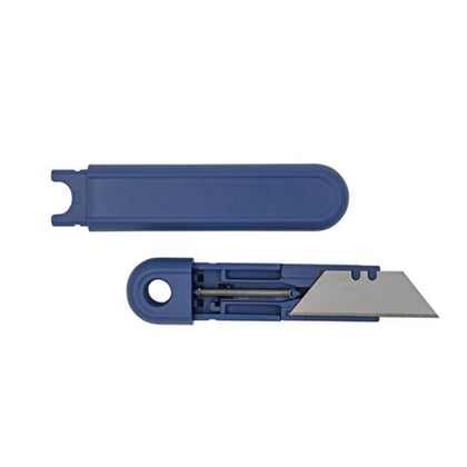 CaluDetect veiligheidsmes blauw met automatisch intrekbaar lemmet