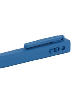 CaluDetect standaard pen detecteerbaar blauw met clip en blauwe inkt zonder logo