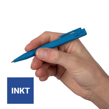 CaluDetect standaard pen detecteerbaar blauw met clip en blauwe inkt zonder logo