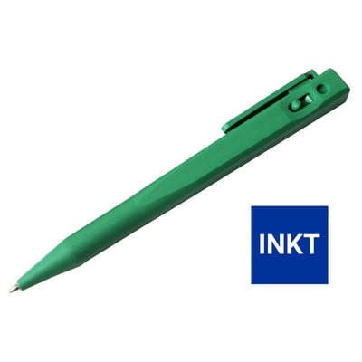 CaluDetect standaard pen detecteerbaar groen met clip en blauwe inkt