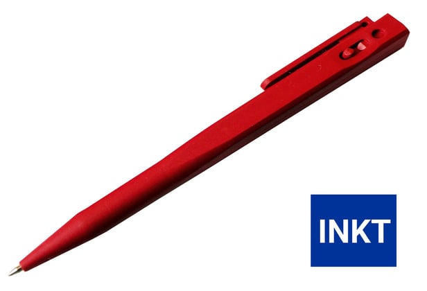 CaluDetect standaard pen detecteerbaar rood met clip en blauwe inkt