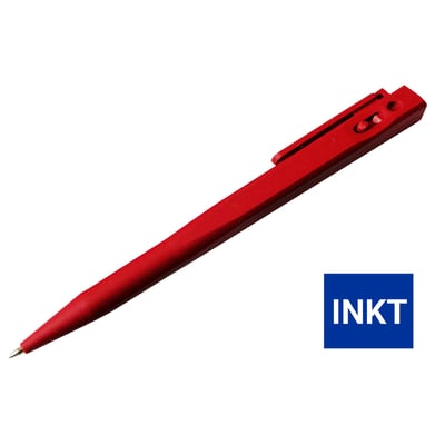 CaluDetect standaard pen detecteerbaar rood met clip en blauwe inkt