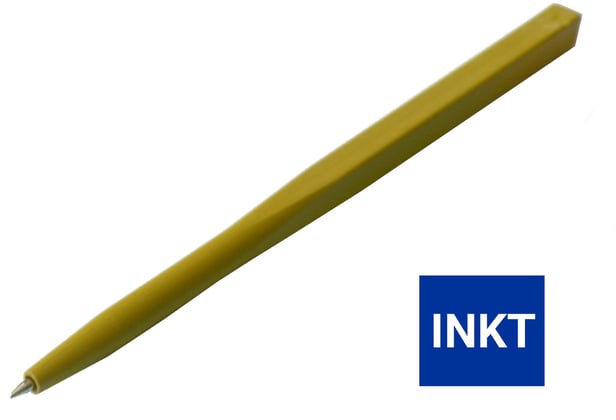 CaluDetect eendelige pen detecteerbaar geel met blauwe inkt