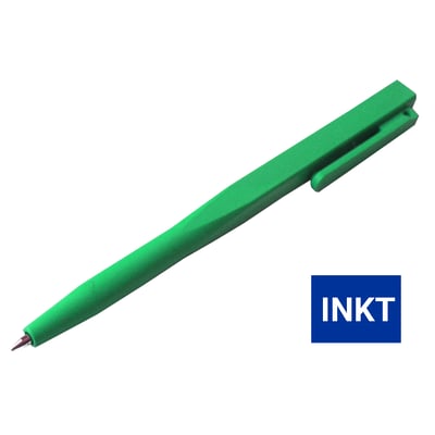 CaluDetect eendelige pen detecteerbaar groen met clip en blauwe inkt