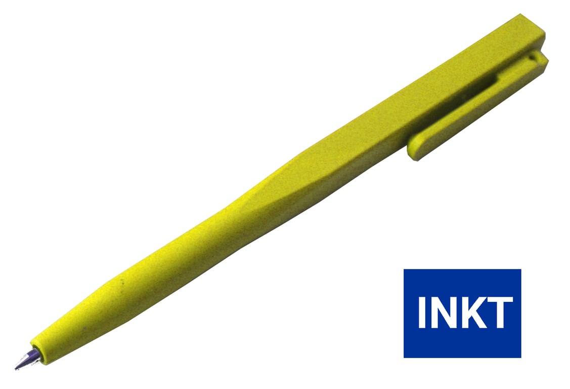 CaluDetect eendelige pen detecteerbaar geel met clip