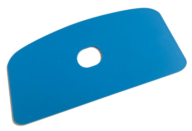 CaluDetect flexibele schraper met gat  detecteerbaar 215x110mm blauw