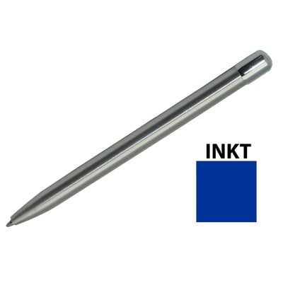 CaluDetect pen metaal grijs met blauwe inkt