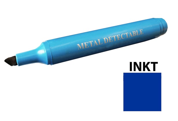 CaluDetect beitelvormige punt markeerstift detecteerbaar blauw met blauwe inkt