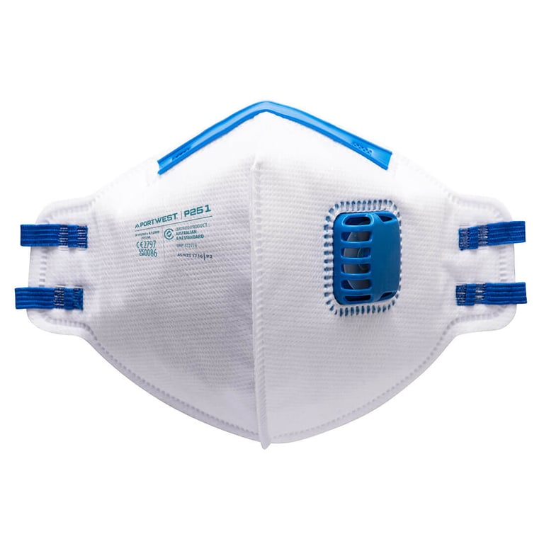 Portwest FFP2 plat gevouwen masker met ventiel