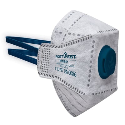Portwest Eagle FFP2 koolstof gevouwen plat masker wit 10st