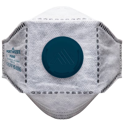 Portwest Eagle FFP2 koolstof gevouwen plat masker wit 10st