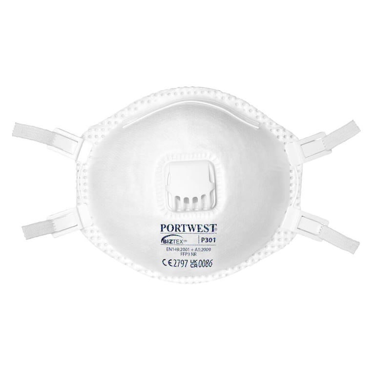 Portwest FFP3 masker met ventiel wit 10st