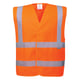 Portwest Hi-Vis two band & brace vest oranje +embleem Plegt-Vos maat S/M