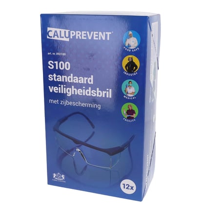 CaluPrevent S100 standaard veiligheidsbril  met zijbescherming