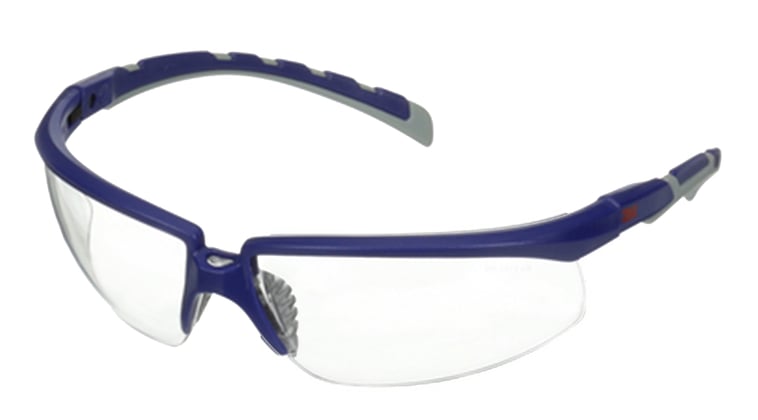 3M Solus veiligheidsbril anti kras transparante lens met blauw/grijs frame
