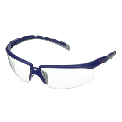 3M Solus veiligheidsbril anti kras transparante lens met blauw/grijs frame