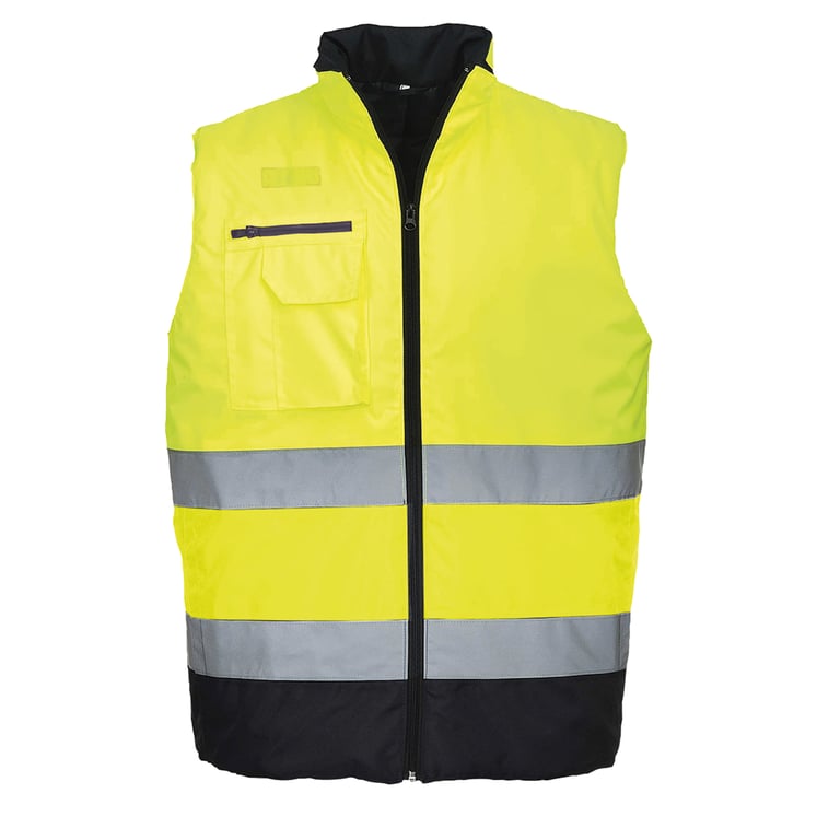 Portwest Hi-Vis bodywarmer geel marine