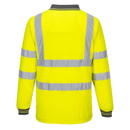 Portwest Hi-Vis poloshirt met lange mouw 100% polyester geel maat S