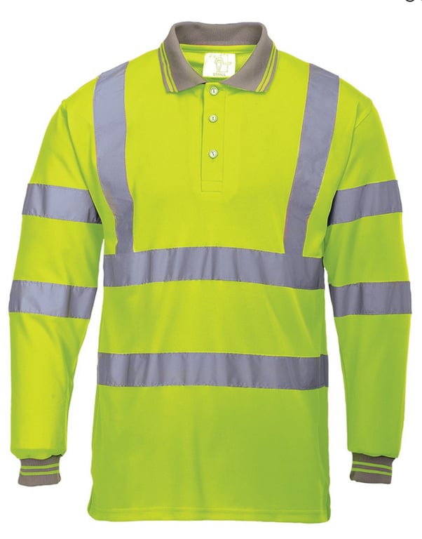 Portwest Hi-Vis poloshirt met lange mouw 100% polyester