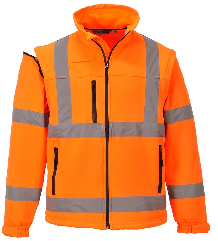Portwest Hi-Vis softshell jack met afritsbare mouwen