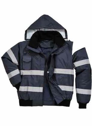 Portwest Iona 3 in 1 bomberjack marine met reflectiestrepen 100% polyester maat S