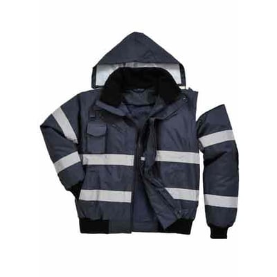 Portwest Iona 3 in 1 bomberjack marine met reflectiestrepen 100% polyester maat S