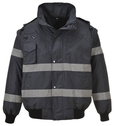 Portwest Iona 3 in 1 bomberjack marine met reflectiestrepen 100% polyester maat S