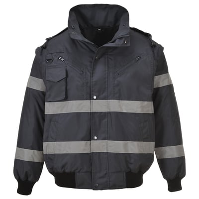 Portwest Iona 3 in 1 bomberjack marine met reflectiestrepen 100% polyester maat S