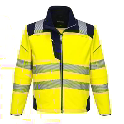 Portwest PW3 Hi-Vis softshell jack geel/marine maat XS