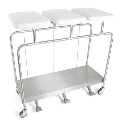 3-Rings afvalverzamelaar zonder beugel met deksel, demping en voetbediening