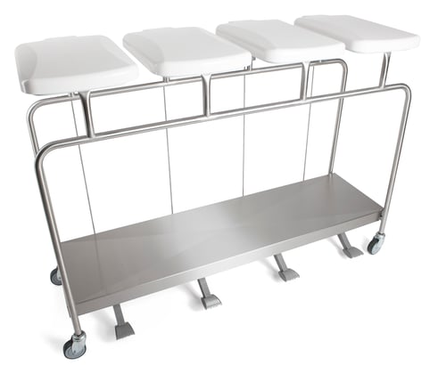 4-Rings afvalverzamelaar zonder beugel met deksel, demping en voetbediening