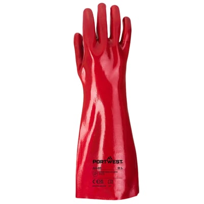 Portwest PVC werkhandschoen 45cm rood