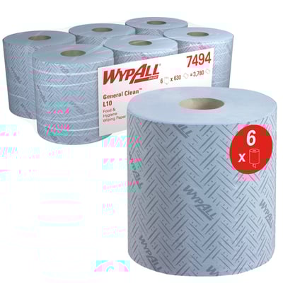 Wypall L10 Airflex poetsdoek 1-lgs 6 x 630st blauw