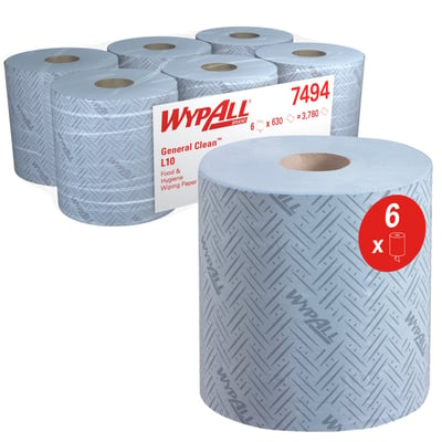 Wypall L10 Airflex poetsdoek 1-lgs 6 x 630st blauw