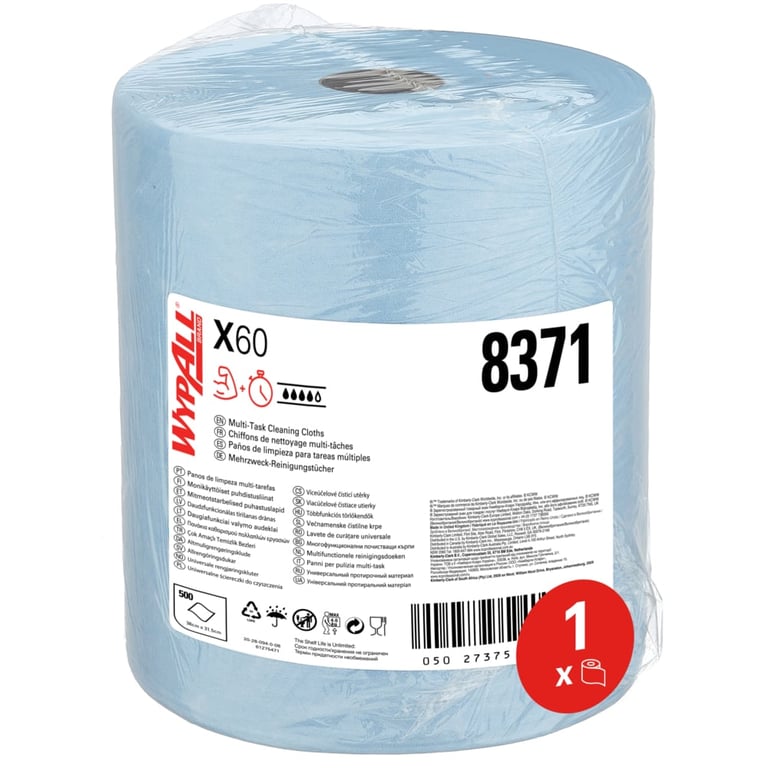 Wypall X60 poetsdoeken 500st 27cmx190mtr