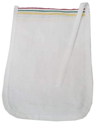 Hammam scrubhandschoen Kese dun beige met gekleurde rand